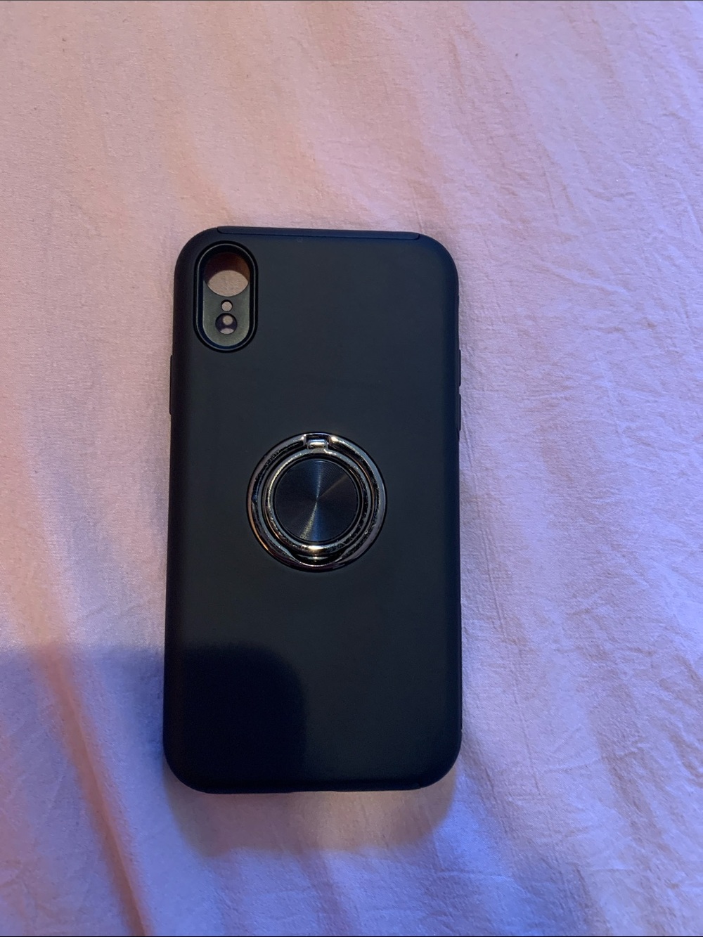 Black iPhone XR Phone Case with Ring Grip